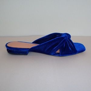 Halston Heritage Size 6 M GINNY Blue Velvet Sandals New Women's Shoes